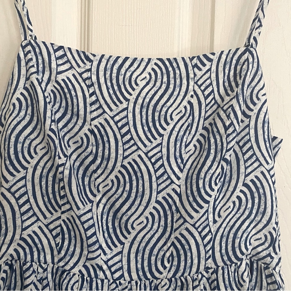 H&M Blue Smock maxi dress. Halter shaped bust. Adjustable straps. New never worn